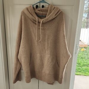 CALIA by Carrie Underwood Cozy Hooded Poncho Sweater in Oatmeal